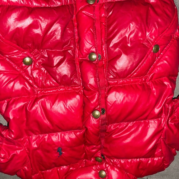 Cherry red shiny puffer Ralph Lauren jacket - Picture 9 of 9